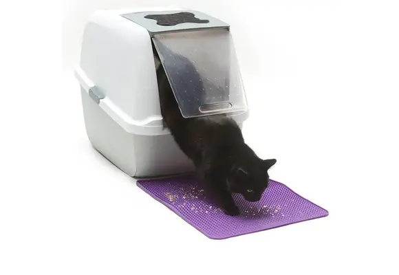 Messy Mutts Silicone Cat Litter Mat Purple