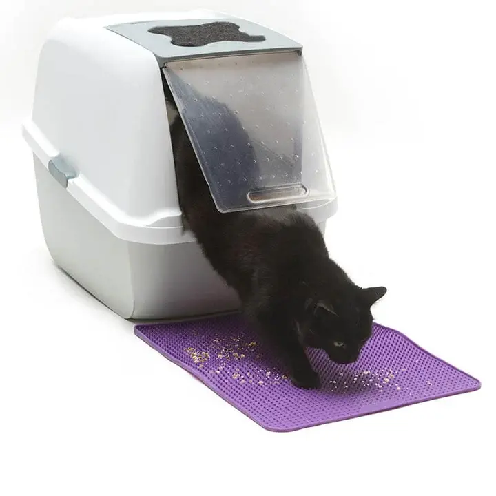 Messy Mutts Silicone Cat Litter Mat Purple