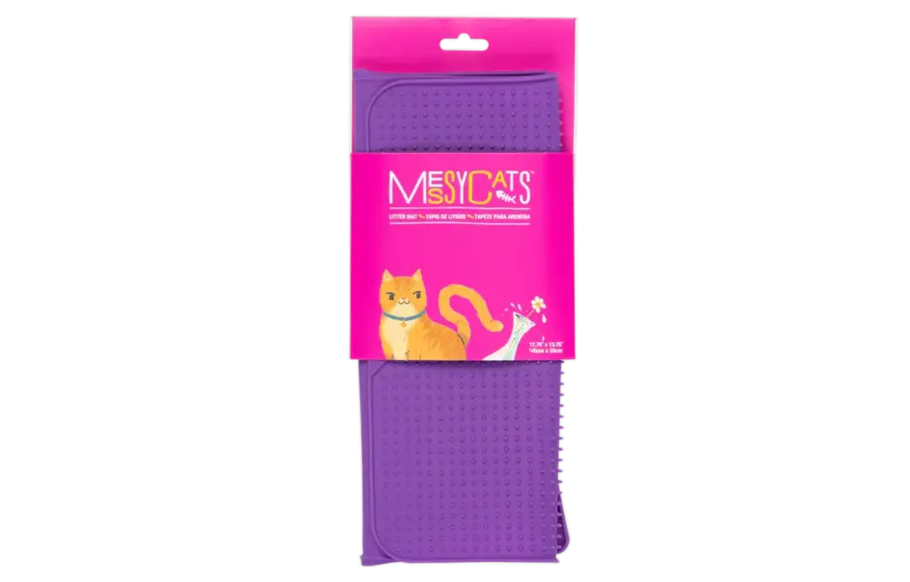 Messy Mutts Silicone Cat Litter Mat Purple