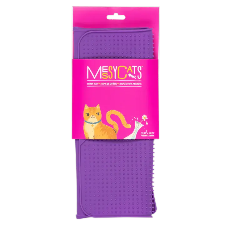 Messy Mutts Silicone Cat Litter Mat Purple