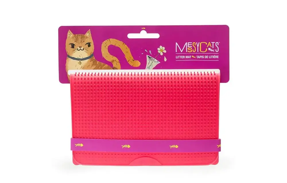 Messy Mutts Silicone Cat Litter Mat Red