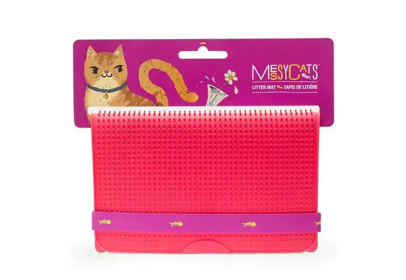 Messy Mutts Silicone Cat Litter Mat Red