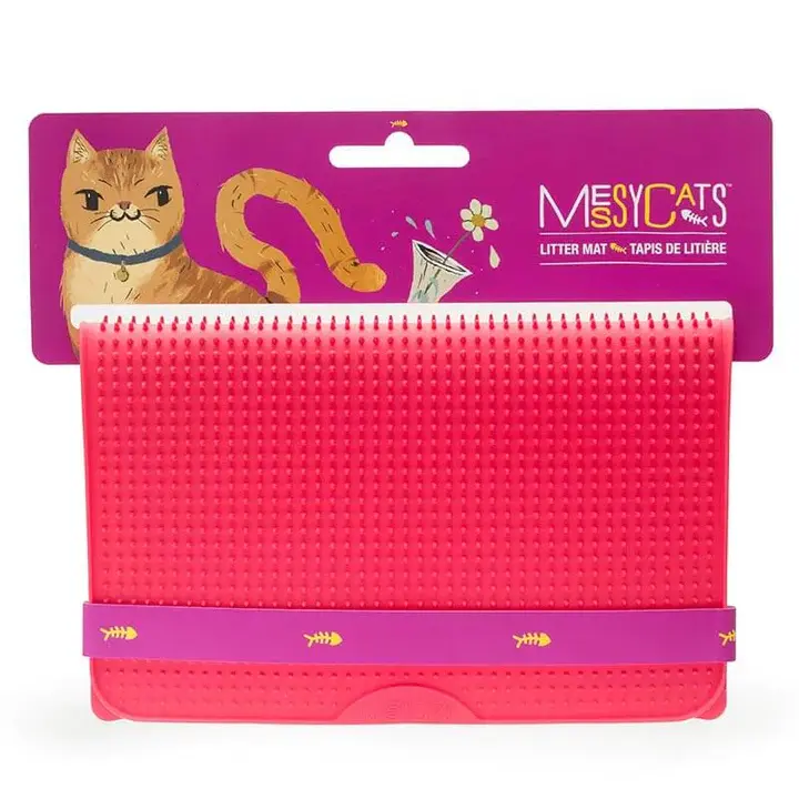 Messy Mutts Silicone Cat Litter Mat Red