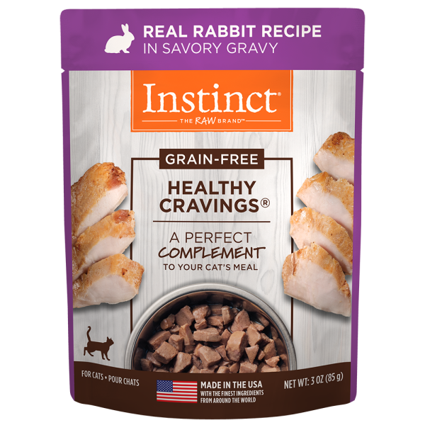 Instinct Cat Healthy Cravings Rabbit 3oz Pouch 24 cs Woofy s by Paw Street Market