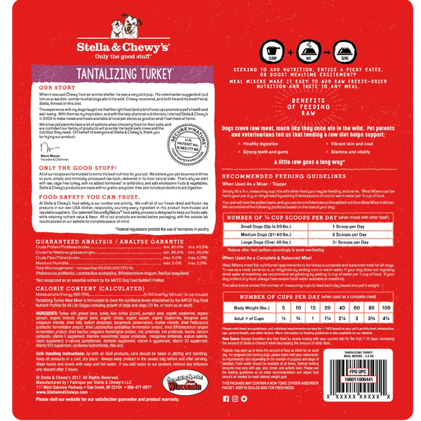 Stella & Chewy’s Dog FD Meal Mixers Turkey 3.5oz