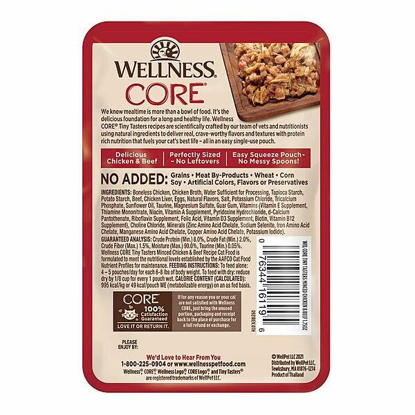 Wellness Cat Tiny Tasters Minced Chicken/Beef 1.75oz