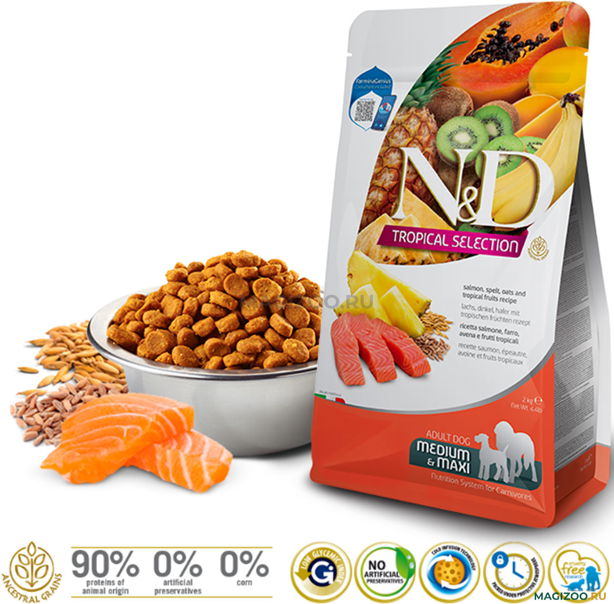 Farmina N&D Dog Tropical Selection - Salmon Med/Maxi 10kg
