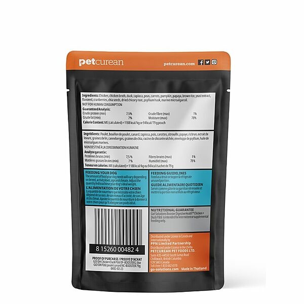 GO! Booster Digestive Health Chicken + Duck Pate 2.8oz Dog