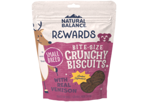 Natural Balance Dog Treats Crunchy Biscuits Venison Bite-Size 8oz