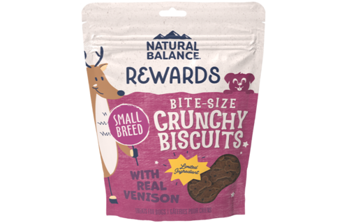 Natural Balance Dog Treats Crunchy Biscuits Venison Bite-Size 8oz