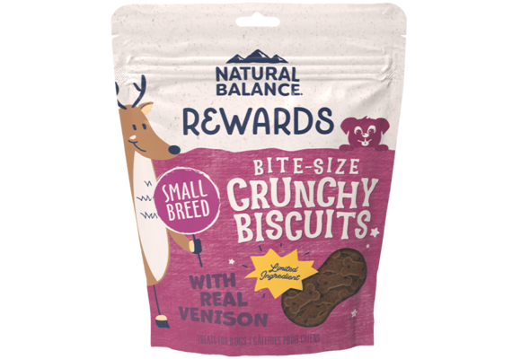Natural Balance Dog Treats Crunchy Biscuits Venison Bite-Size 8oz
