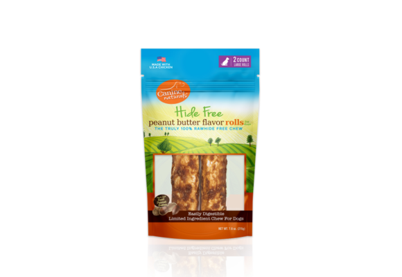Canine Naturals Hide-Free Peanut Butter Rolls Large 7” 2Pk