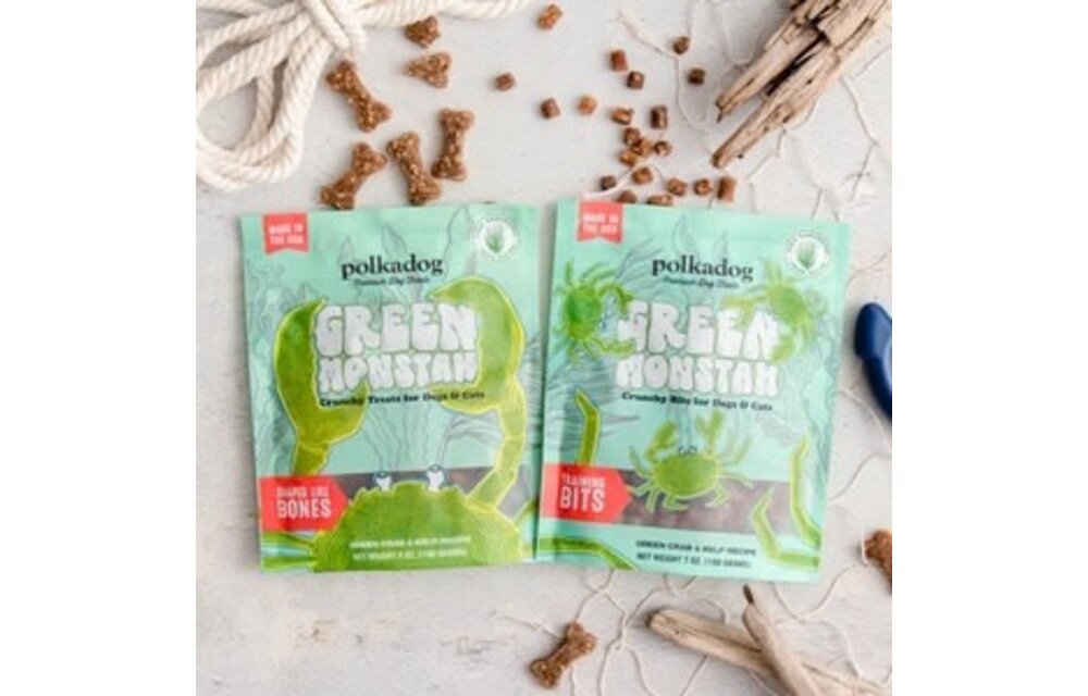Polkadog Green Monstah Green Crab & Kelp Bits 7oz
