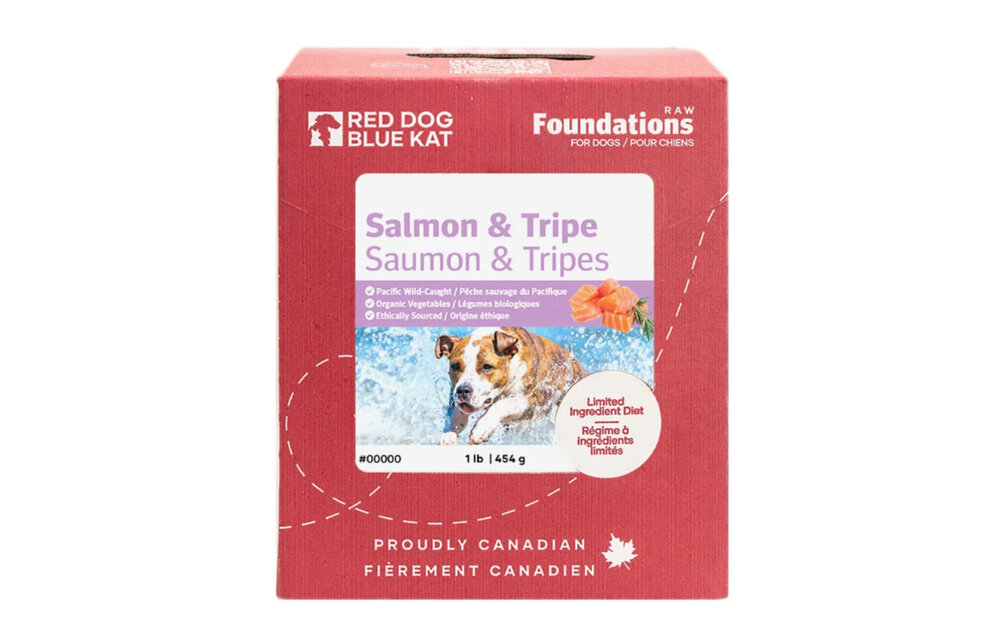 Red Dog Blue Kat Foundations Salmon & Tripe Recipe for Dogs 4 x 1/4lb