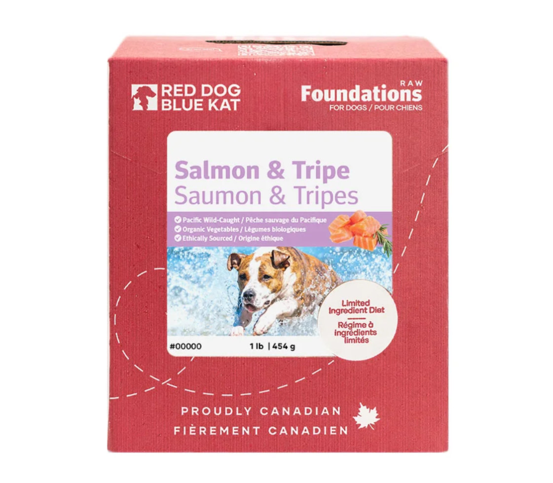 Red Dog Blue Kat Foundations Salmon & Tripe Recipe for Dogs 4 x 1/4lb