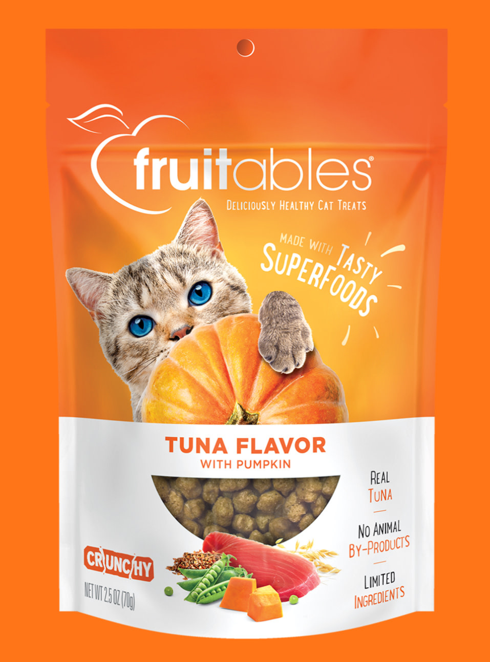 Fruitables Cat Crunchy Treats - Tuna & Pumpkin 70g