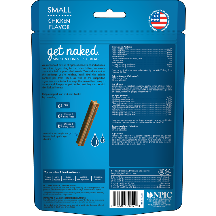 Get Naked - Skin & Coat Dental Sticks Small 176g
