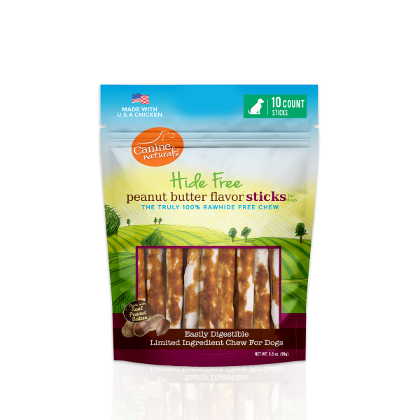 Canine Naturals Hide-Free Peanut Butter Sticks 10Pk