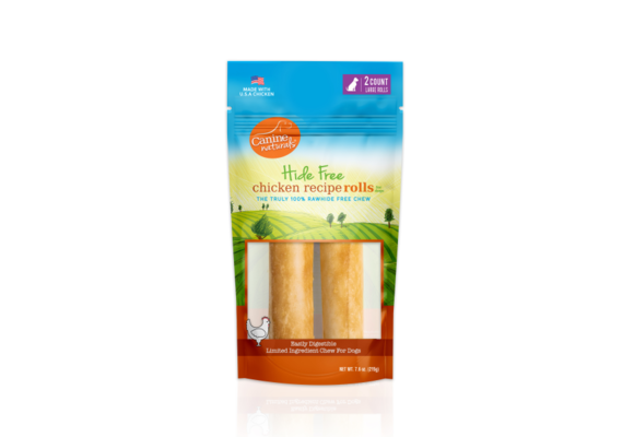 Canine Naturals Hide-Free Chicken Rolls Large 2Pk
