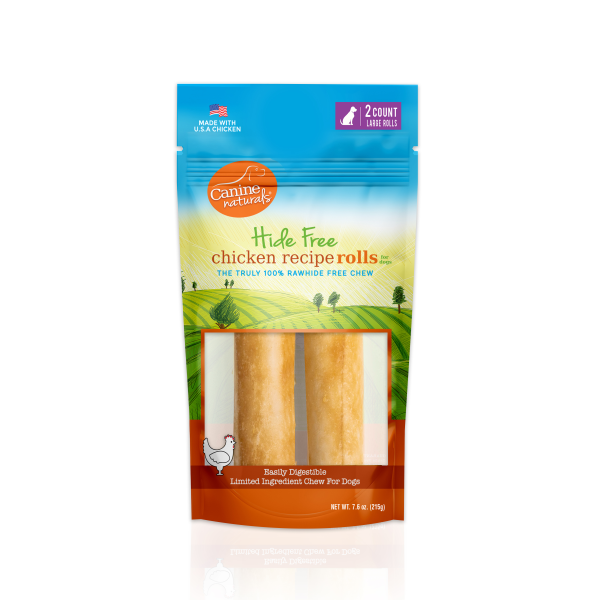 Canine Naturals Hide-Free Chicken Rolls Large 2Pk