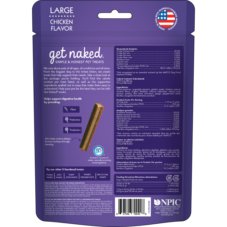Get Naked - Digestive Health Dental Sticks Large 187g