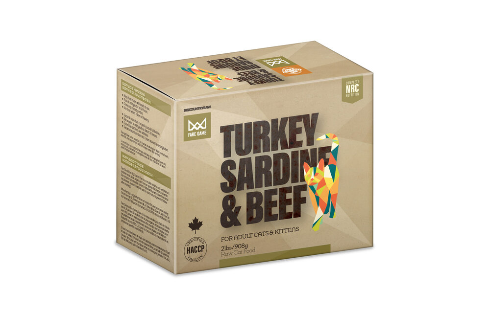 Big Country Raw Fare Game Turkey, Sardine & Beef 4 x 1/2lb