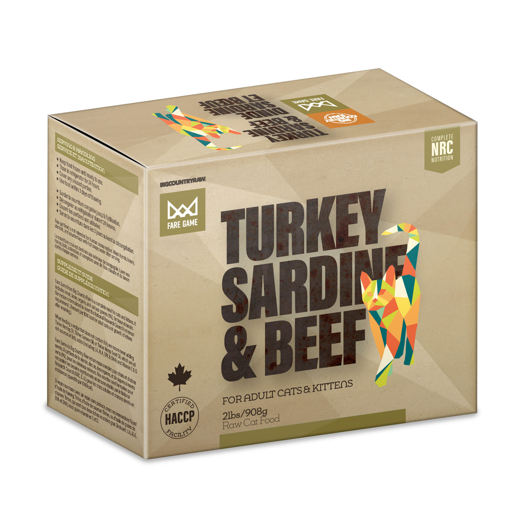 Big Country Raw Fare Game Turkey, Sardine & Beef 4 x 1/2lb