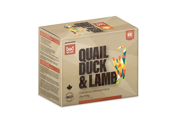 BCR Fare Game Quail, Duck & Lamb 2lb (4x1/2lb)