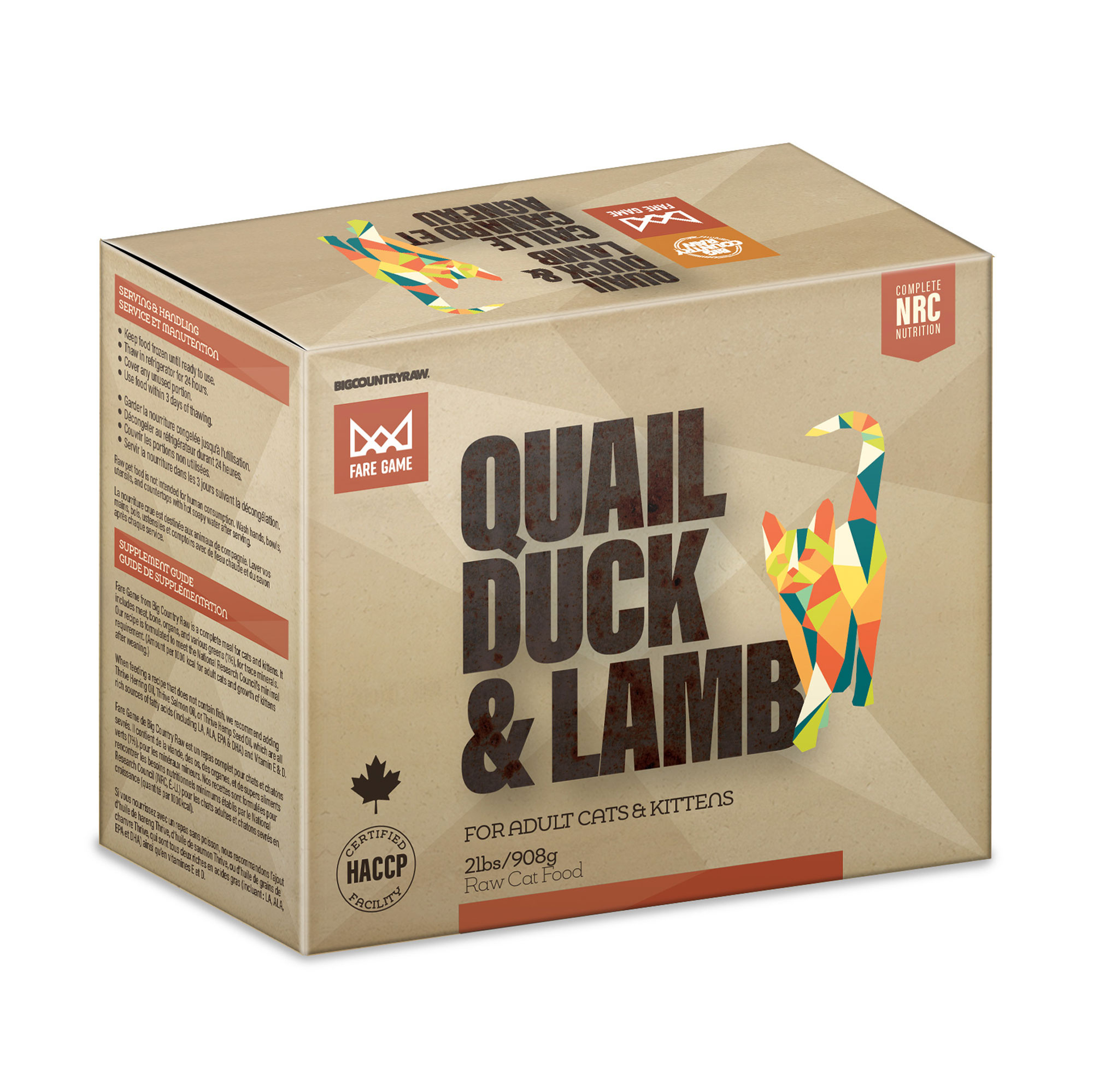 BCR Fare Game Quail, Duck & Lamb 2lb (4x1/2lb)