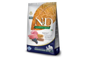 Farmina N&D Dog Ancestral Grain - Lamb & Blueberry Med/Maxi 12kg