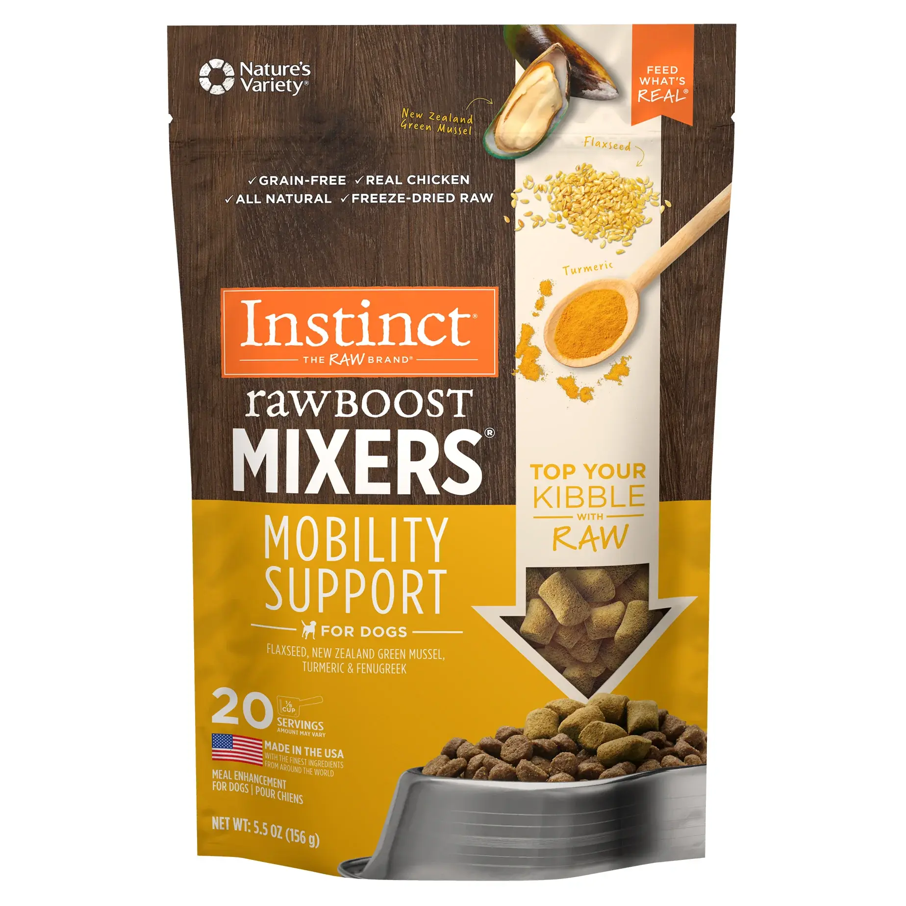 Instinct Dog Raw Boost FD Mixers Mobility Support 5.5oz