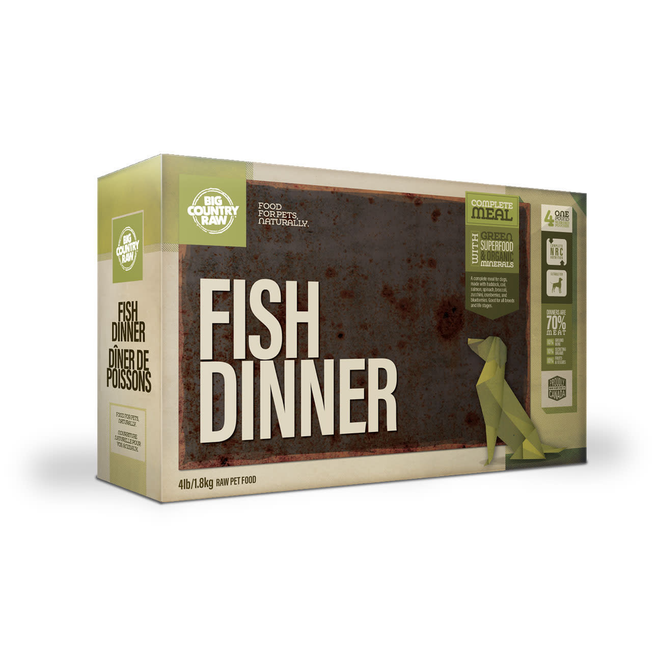 Big Country Raw Fish Dinner Dog Carton 4x1 lb