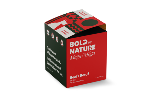 Bold by Nature Mega Raw Beef Patties Dog 4 lb