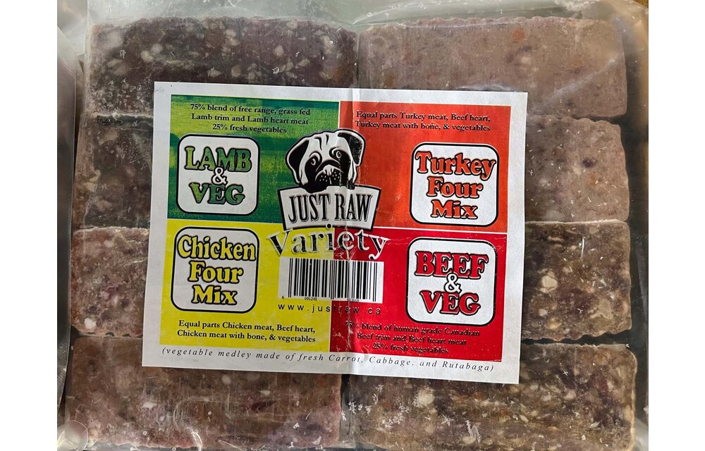 Just Raw Variety Pack w/ Veg 4lb (8 x .5lb)