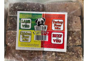 Just Raw Variety Pack w/ Veg 4lb (8 x .5lb)