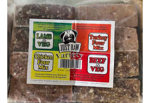 Just Raw Variety Pack w/ Veg 4lb (8 x .5lb)