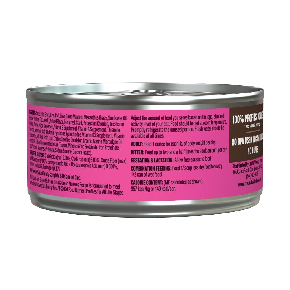RAWZ Cat Hip & Joint Support Salmon, Tuna & Green Mussels 5.5oz