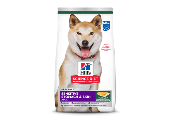 Science Diet Dog Adult Sensitive Stomach & Skin Pollock & Insect 12lb