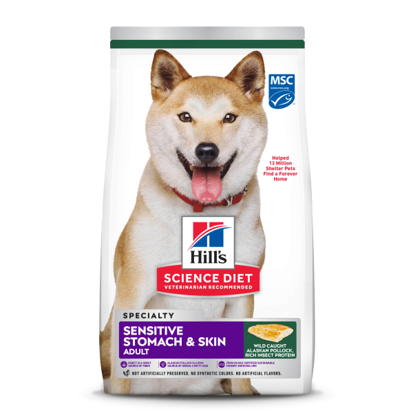 Science Diet Dog Adult Sensitive Stomach Skin Pollock Insect 12 lb Woofy s by Paw Street Market