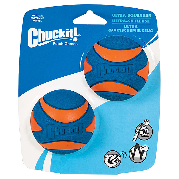 Chuckit Ultra Squeaker Ball Medium 2pk