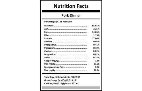 *Disc Size*Carnivora Pork Dinner 25lb