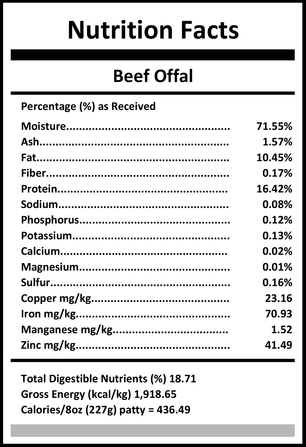 Carnivora Beef Offal 4lb