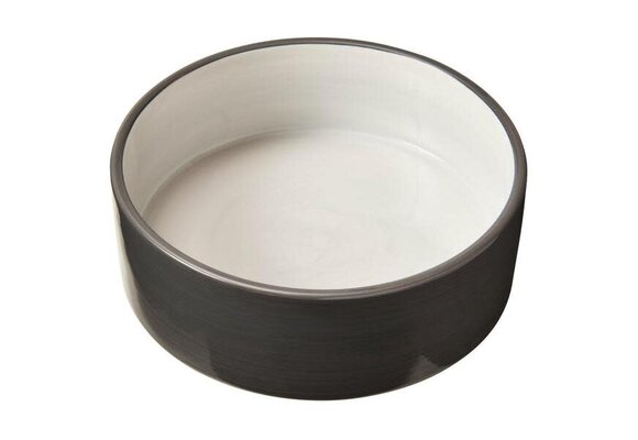 2-Tone Grey Dog Dish 7"