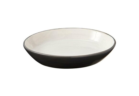 2-Tone Grey Oval Cat Dish 6"