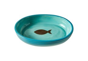 Elegance Cat Dish Aqua 6"