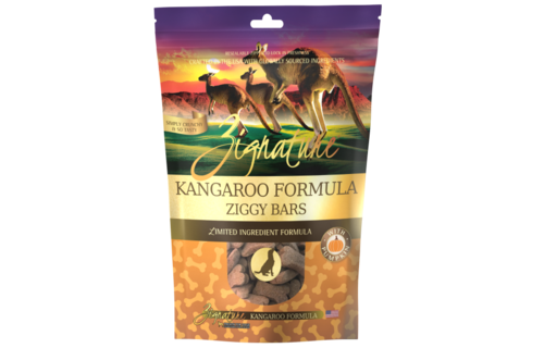 Zignature Ziggy Bars Kangaroo Treats Dog 12 oz
