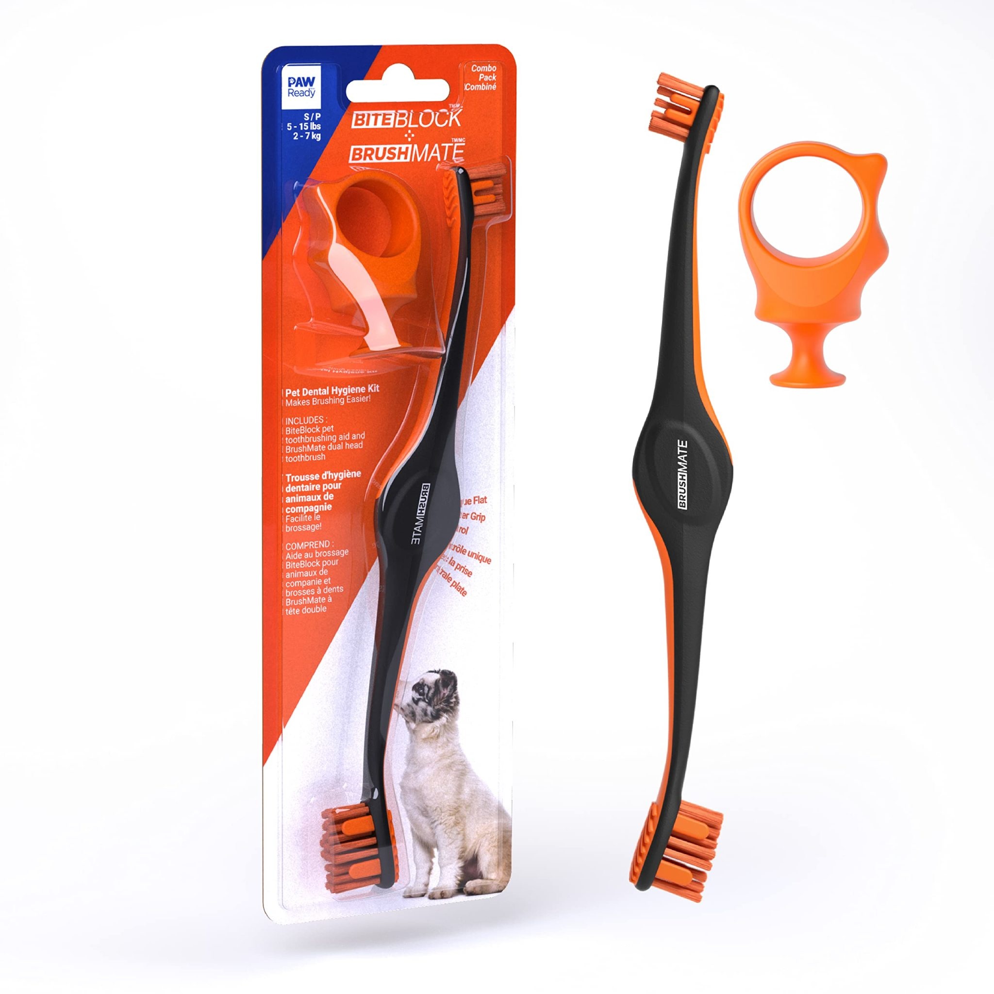 Paw Ready Toothbrush w/Biteblock Orange Small