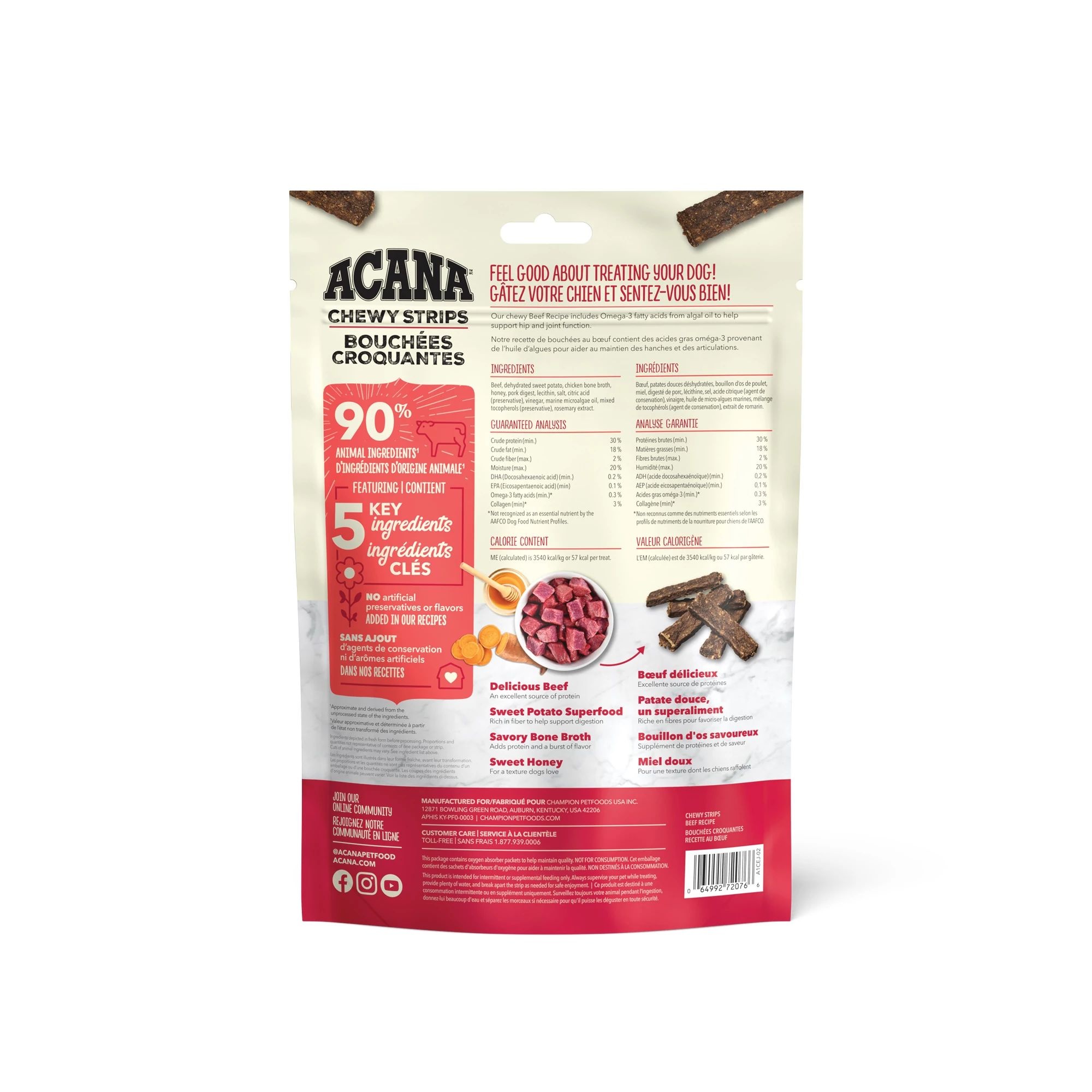 Acana Chewy Strips Beef 113g