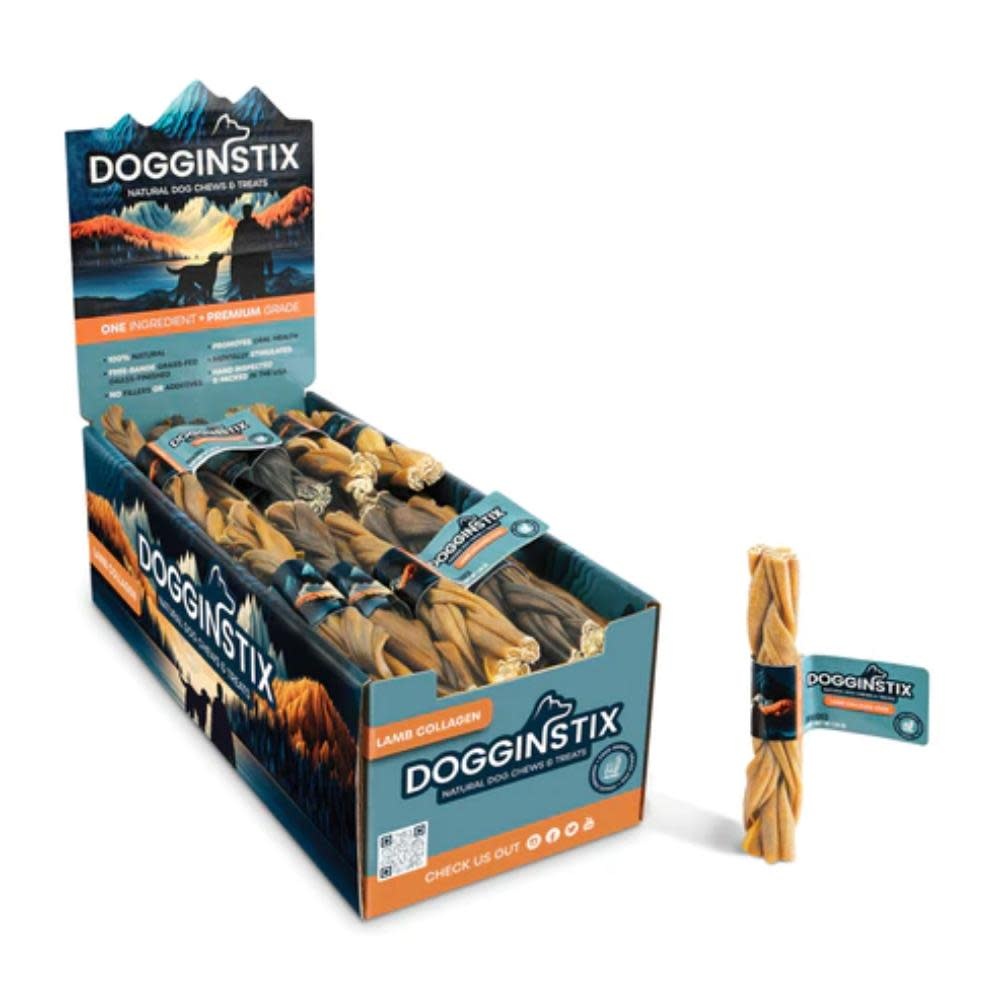 Dogginstix Braided Lamb Collagen 6"