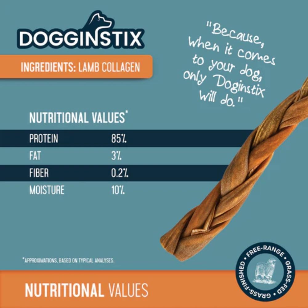 Dogginstix Braided Lamb Collagen 24"